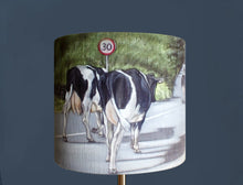 30MPH Friesian Cows Walking down Road Lampshade