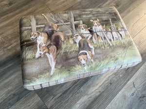 Hounds Hunting Themed Footstool