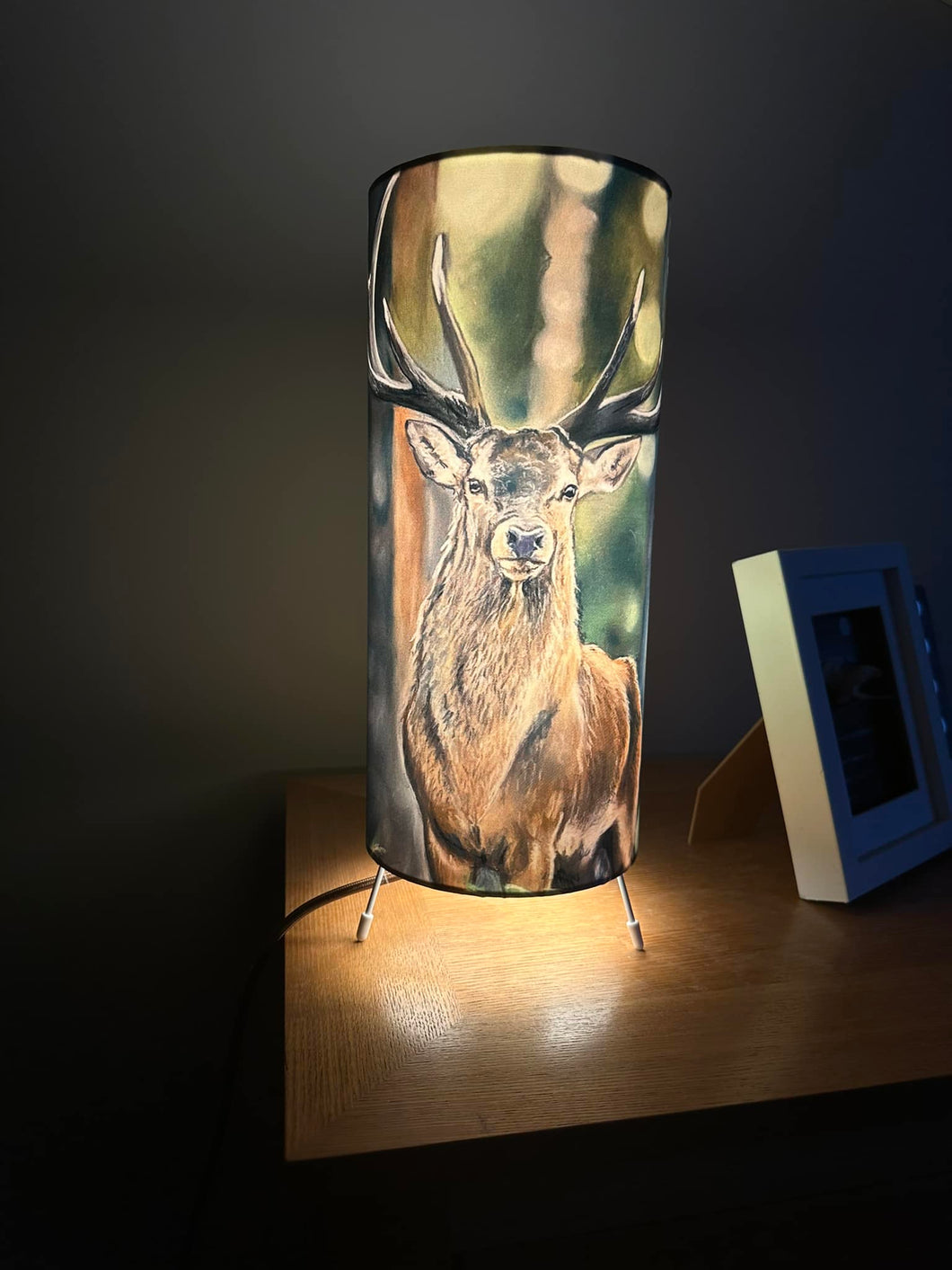 Stag In Forest Table Lamp