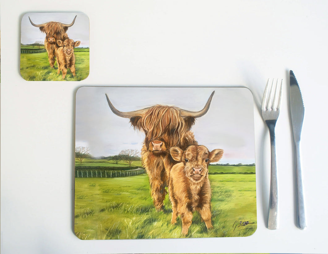 Highland Cow And Calf Placemat