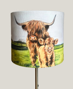 Highland Cow and Calf Lampshade