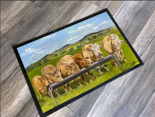 Herd Of Cattle Floor Mat
