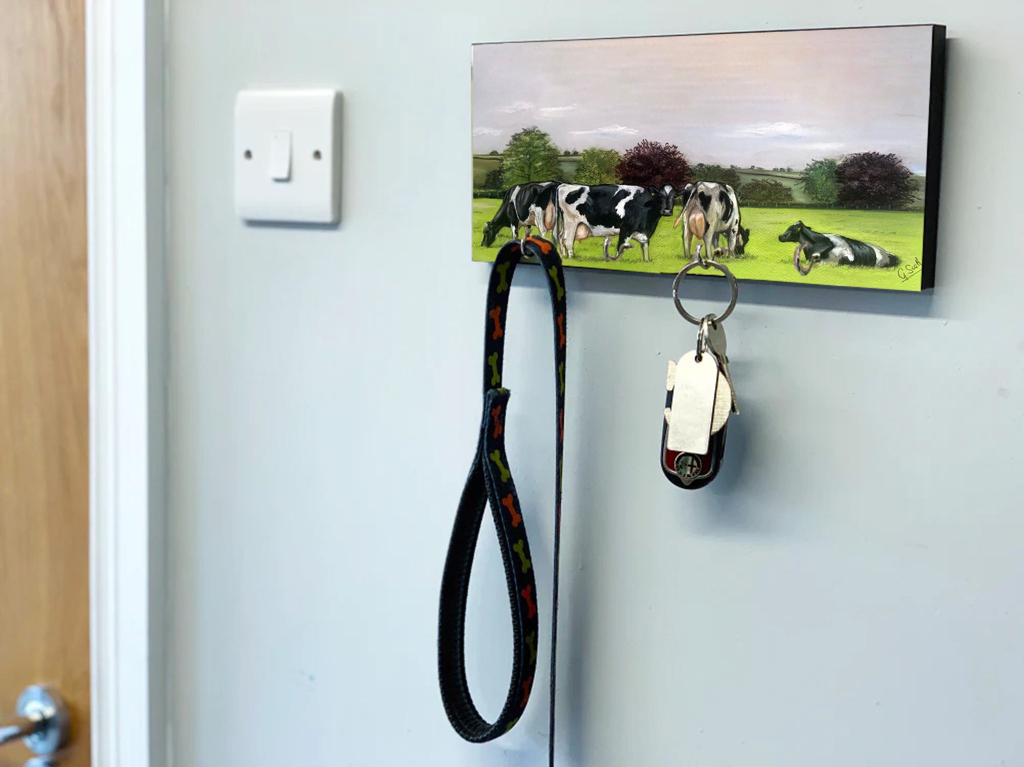 Friesian Cows Key Holder – Grace Scott Art