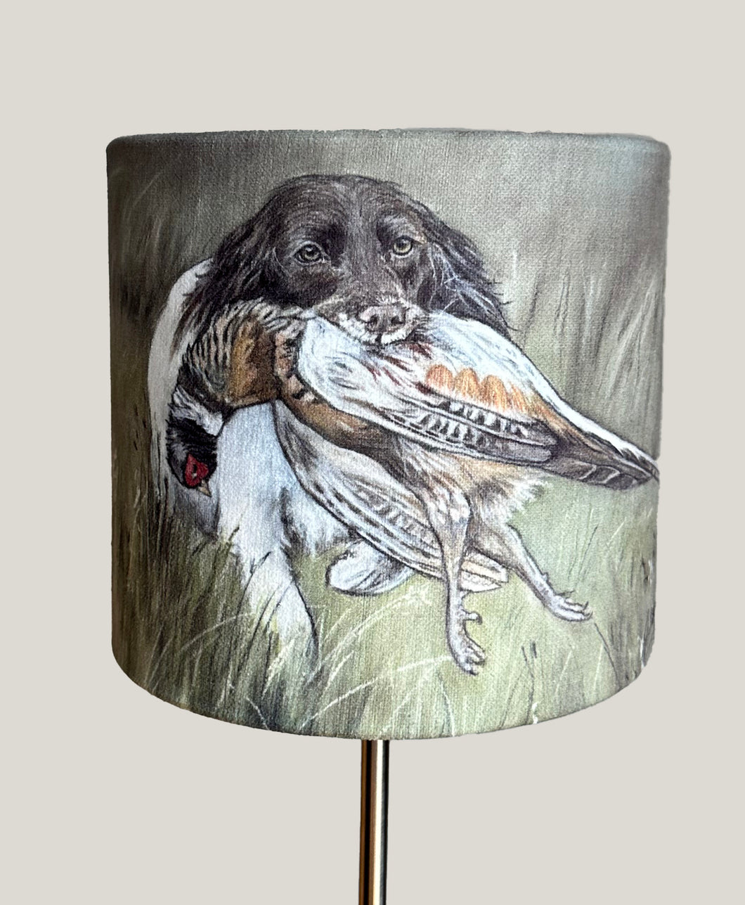 Spaniel With Pheasant Lampshade
