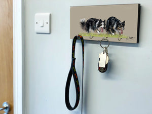 Two Collies Key Holder