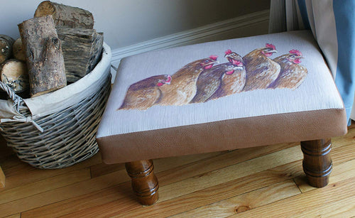 Hens Farming Themed Footstool