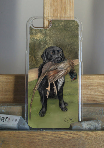 Black Labrador With Pheasant Hunting Themed Phone Case Phone Case