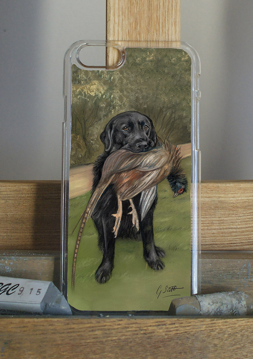 Black Labrador With Pheasant Hunting Themed Phone Case Phone Case