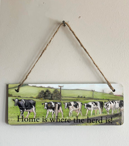 Herd of Friesian Cows Sign