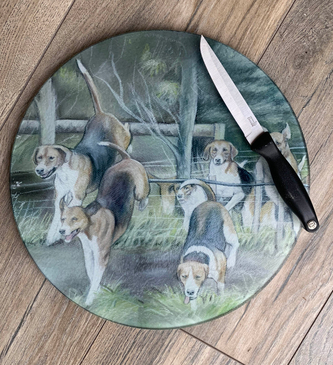 Hounds Jumping Round Worktop Saver