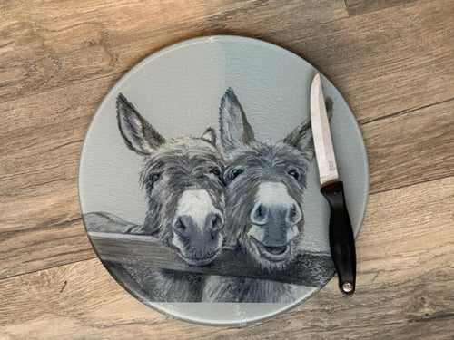 Donkeys Over Gate Round Worktop Saver