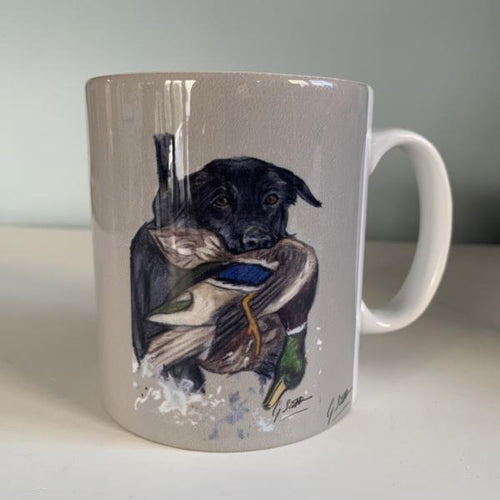 Black Labrador With Mallard Hunting Themed Mug