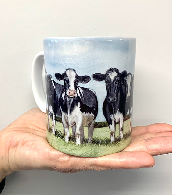 Friesian Cows With Sky Background Mug