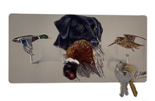 Black Labrador With Pheasant and Mallard Duck Key Holder