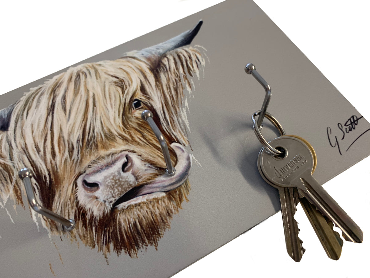 Highland Cow Key Holder – Grace Scott Art