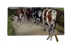 Herd Of Cattle Farming Themed Key Holder
