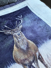 Stag In Forest Silver Grey Super Soft Blanket