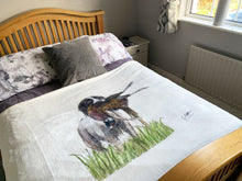 Spaniel With Pheasant Super Soft Blanket