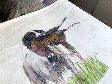 Spaniel With Pheasant Super Soft Blanket
