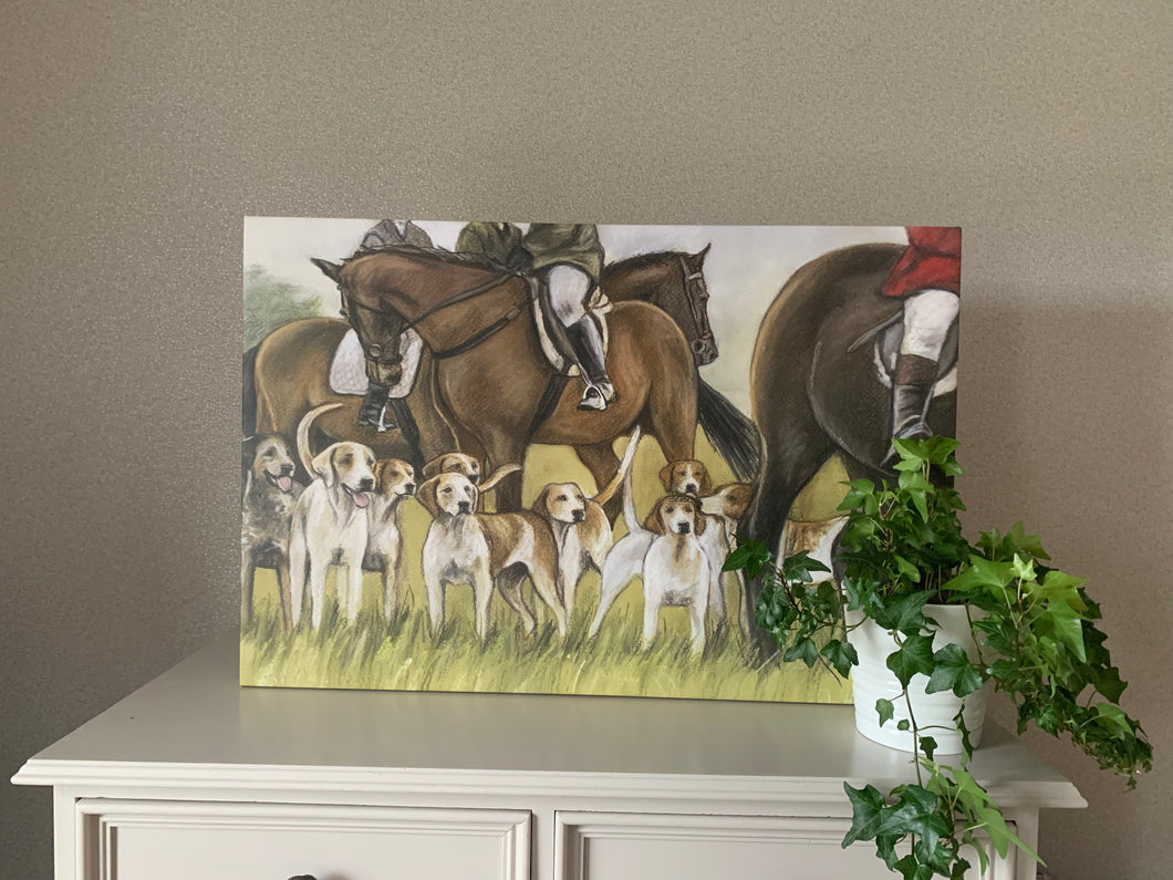 Hunting Scene Oblong Canvas Print