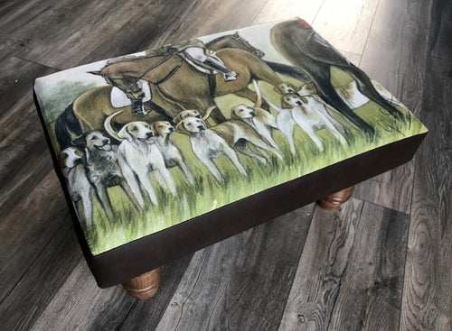 Horses And Hounds Footstool