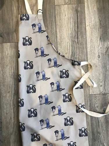 Farmer And Friesian Cow Farming Themed Washable Apron