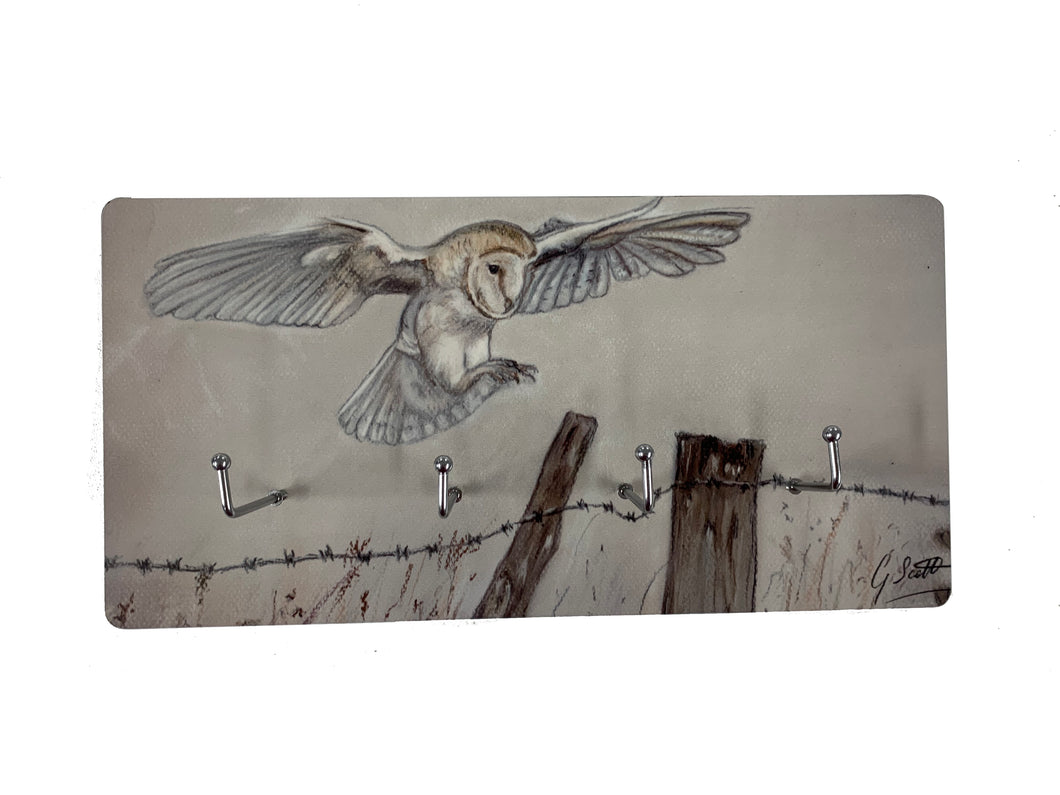 Owl In Flight Key Holder