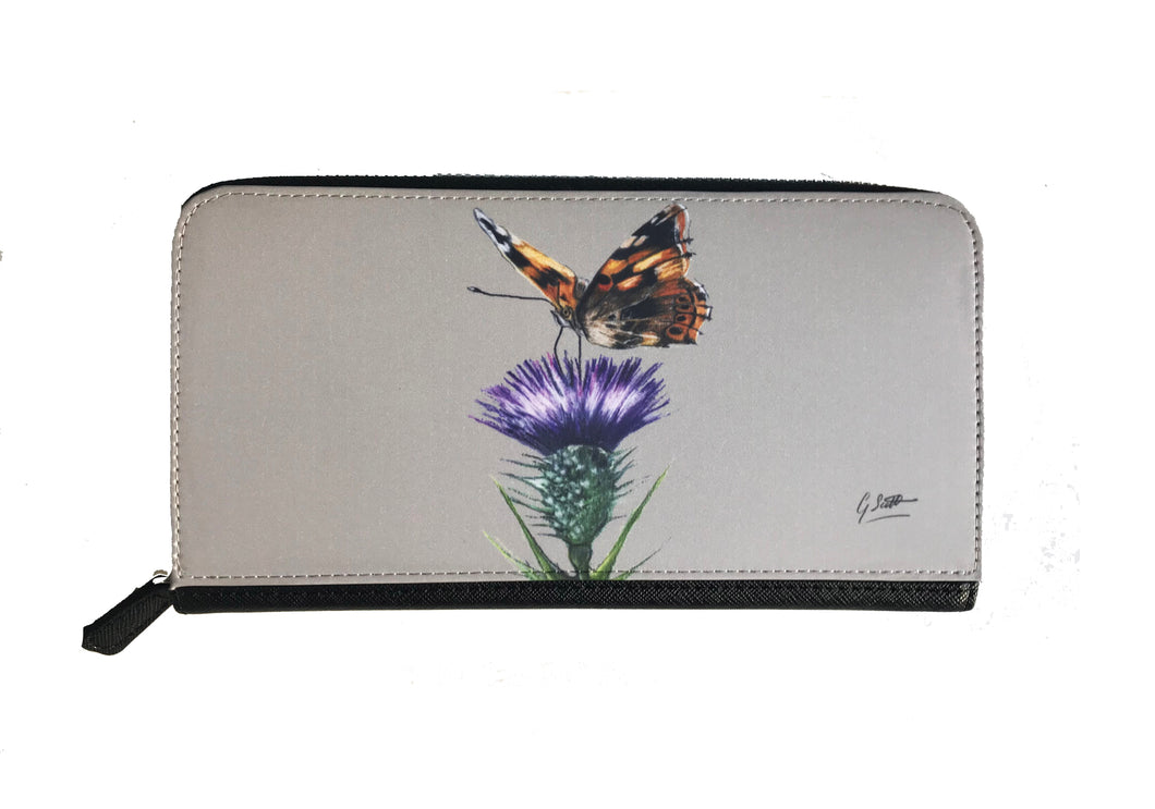Butterfly On Thistle Zipped Purse