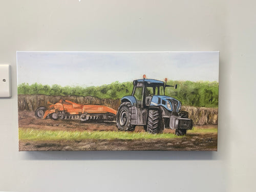 Tractor Rotovating Canvas Print