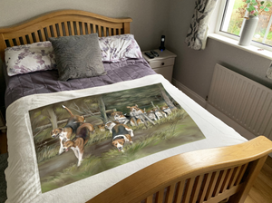 Hounds Jumping Hunting Themed Super Soft Blanket