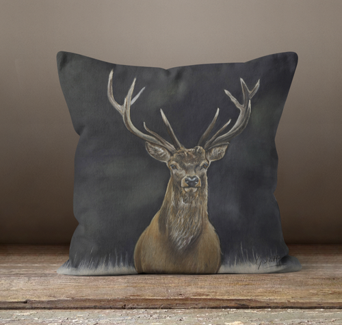 Stag's Head Square Cushion