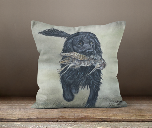 Black Cocker Spaniel Square Cushion