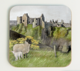 Dunluce Castle Coaster Gift By Grace Scott Pastel Artist