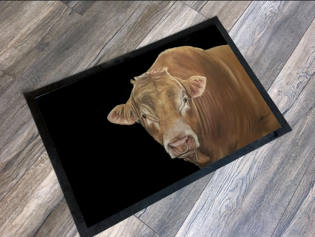 limousin bull artwork by grace scott mat