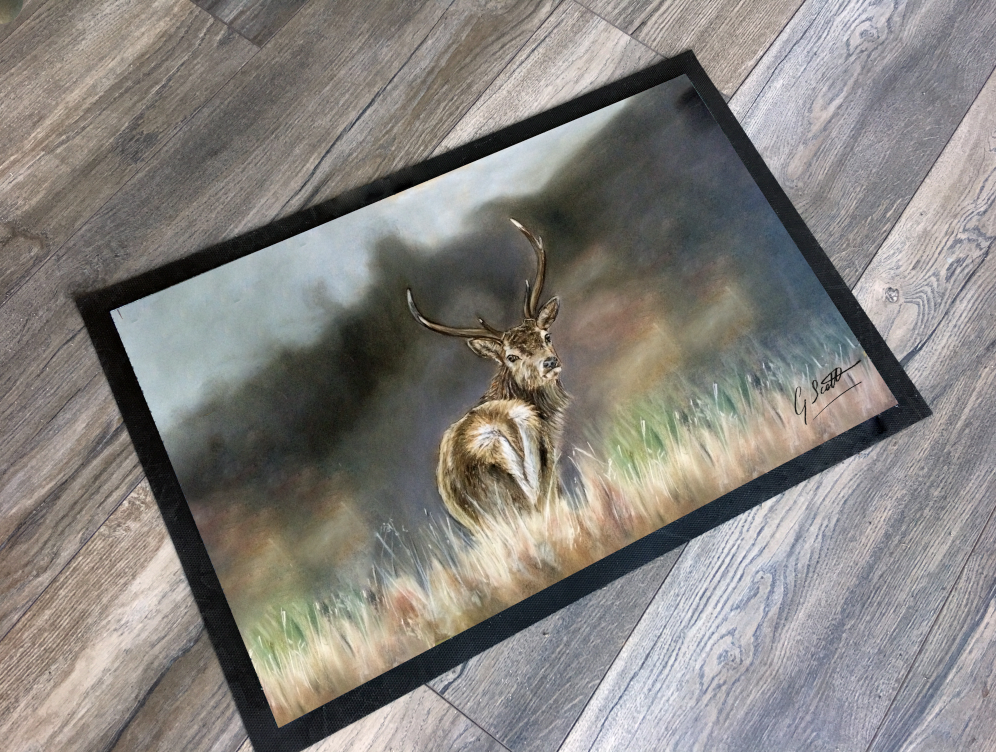 stag through heather grace scott scottish highland
