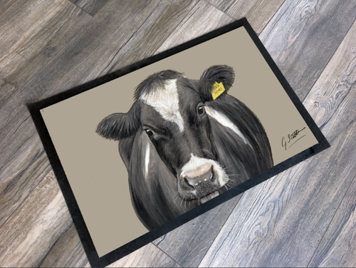 Cow With Tag Farming Themed Mat