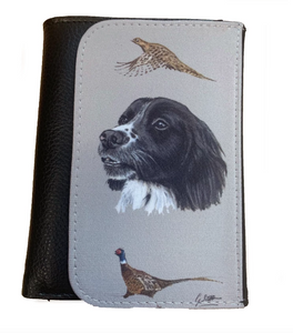 black spaniel with pheasants countrysports wallet gift men