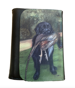 black labrador with pheasant country sports themed