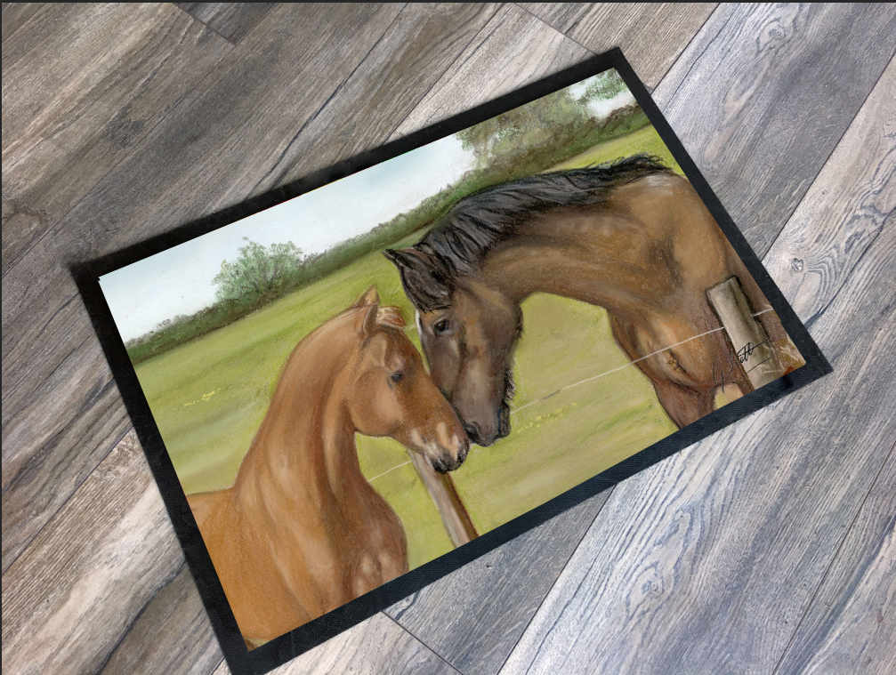 Horse and foal floor mat grace scott