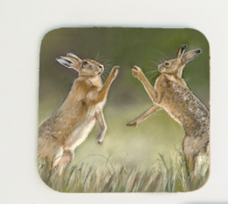 Boxing Hares Coaster
