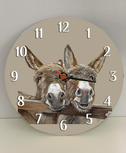 Donkeys over gate clock