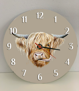 Highland Cow Clock