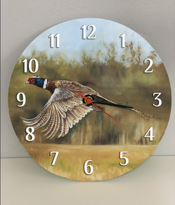 Pheasant Flying Clock