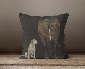 Horse And Hound Square Cushion