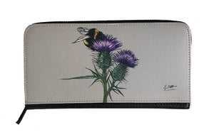 Bee On Thistle Zipped Purse