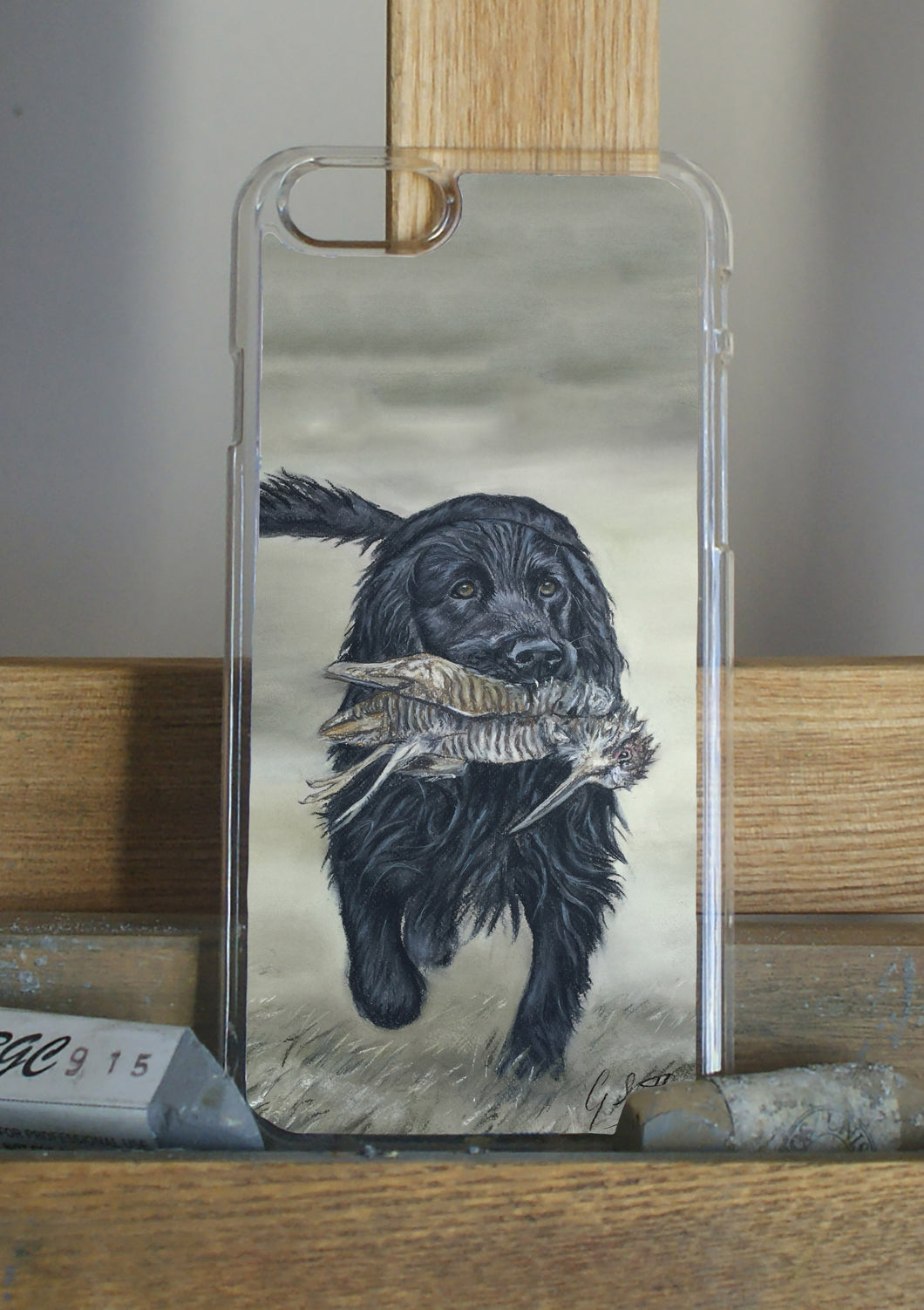 Black cocker spaniel phone case by grace scott