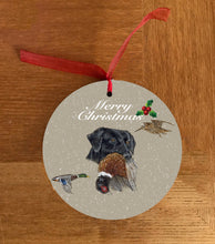 Black Labrador Hunting Themed Hanging Decoration