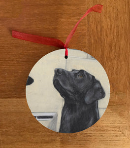 Black Labrador Christmas Hanging Decoration