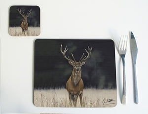 Stag Placemat with black background