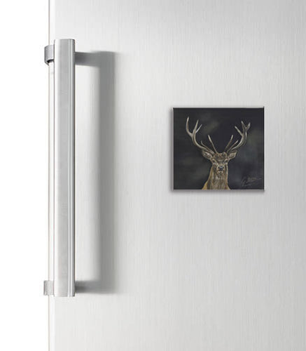 Stag With Dark Background Square Magnet